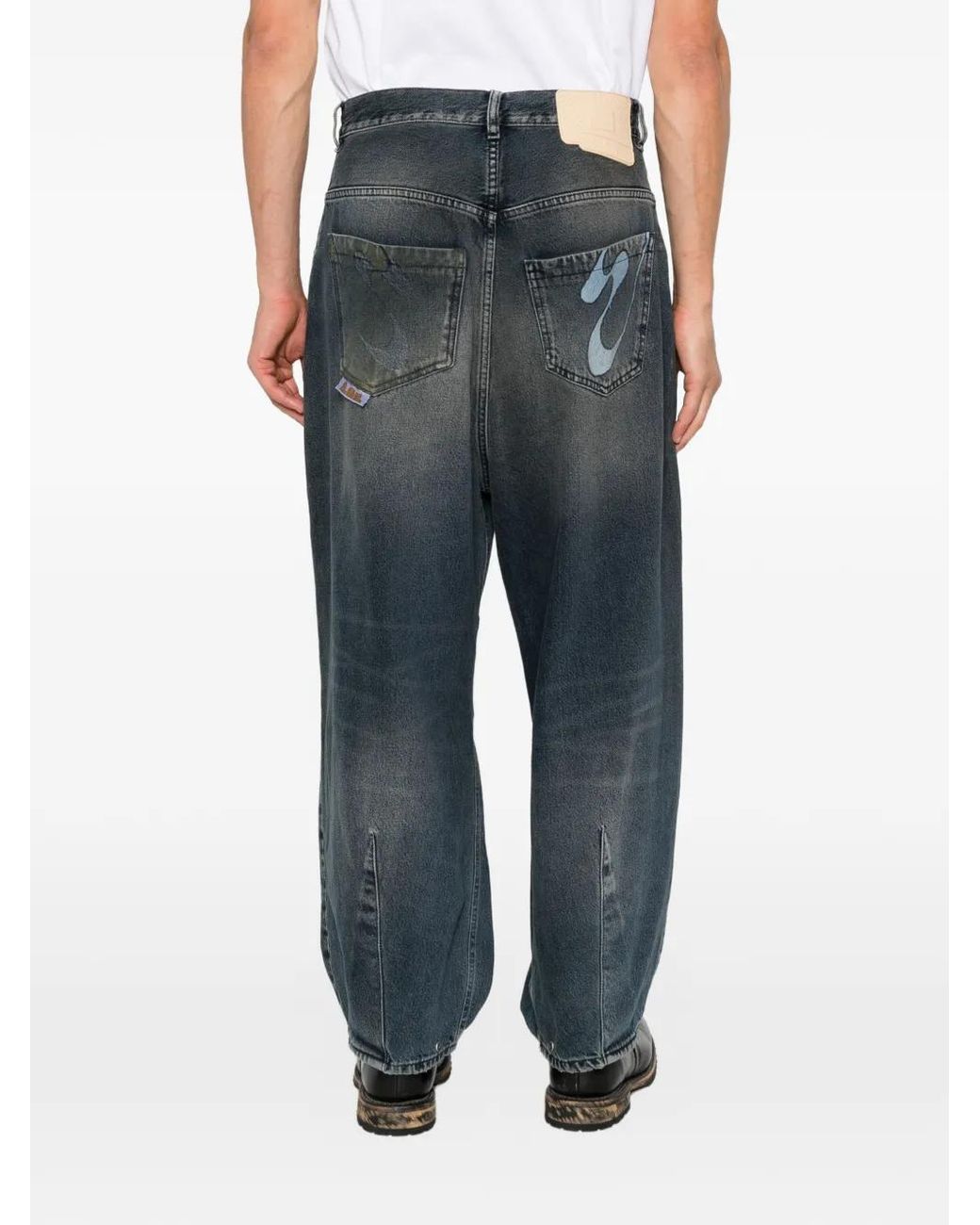 PDF Gray Distressed Panelled Jeans for men