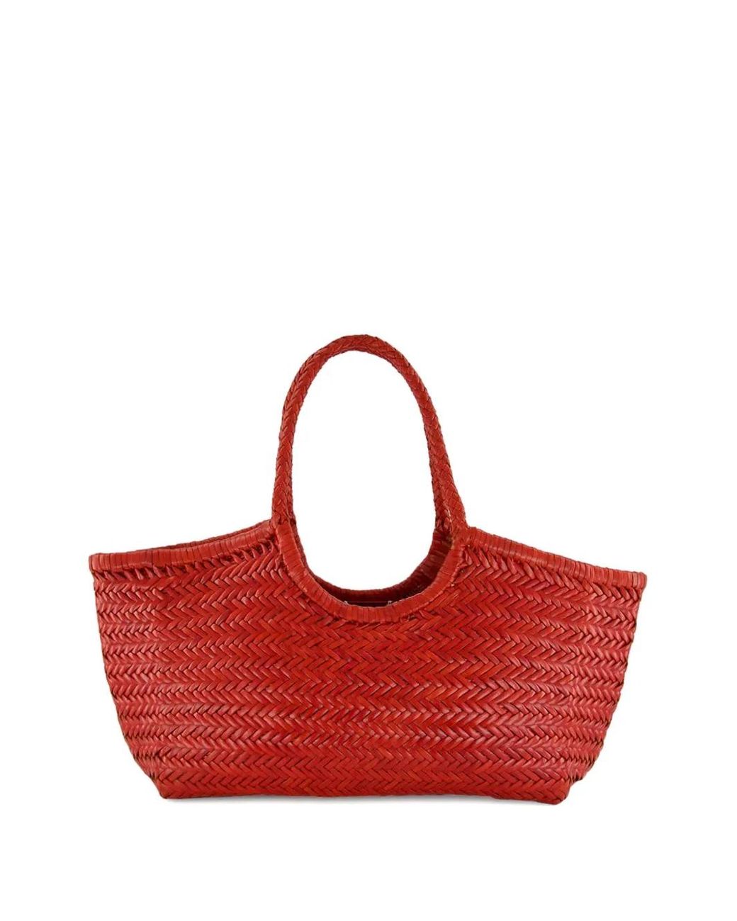 Dragon Diffusion Herringbone Leather Tote Bag in Red | Lyst
