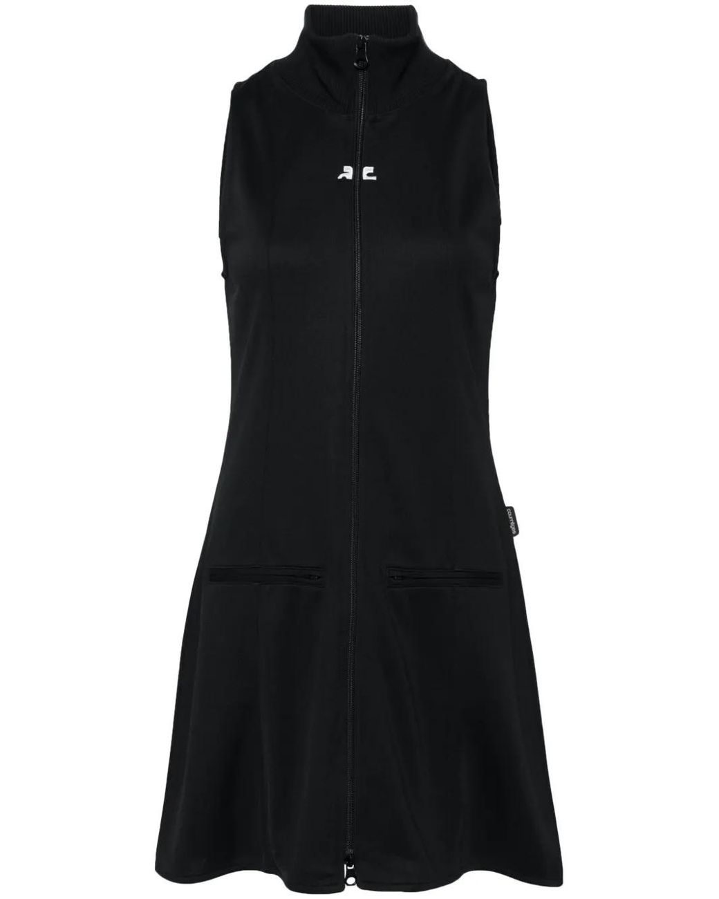 Courreges Black Abito Interlock Tracksuit Dress