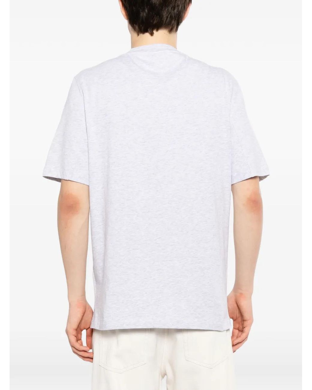 Brunello Cucinelli White Jersey T-Shirt for men