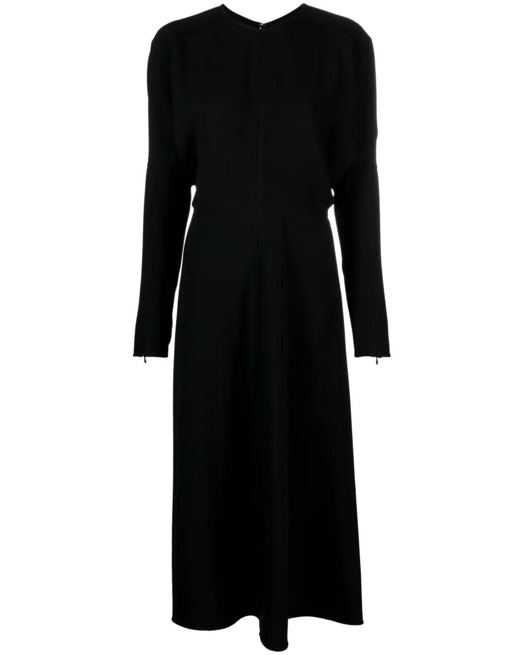Victoria Beckham Black Draped Cady Midi Dress