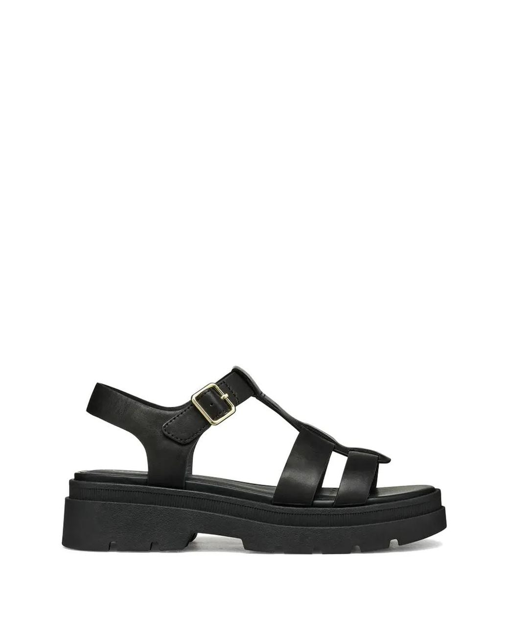 Geox Black Buckle-Fastening Lug-Sole Sandals