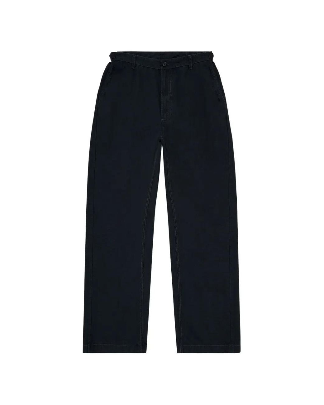 DIESEL Blue Pantalon En Coton Ripstop À Boucles Latérales for men