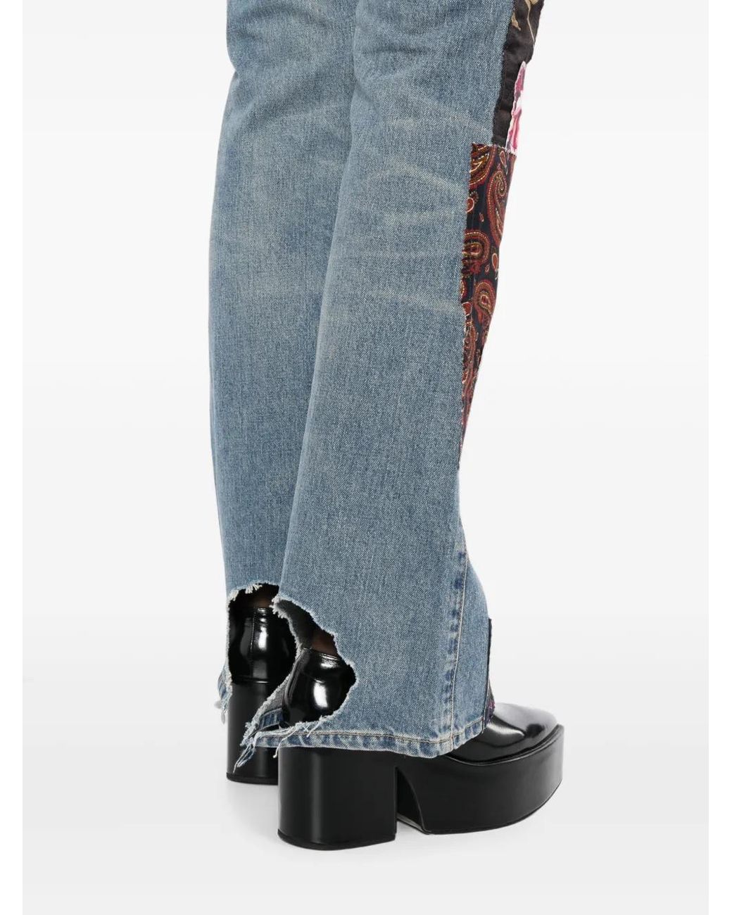 Junya Watanabe Blue Patchwork Distressed Jeans