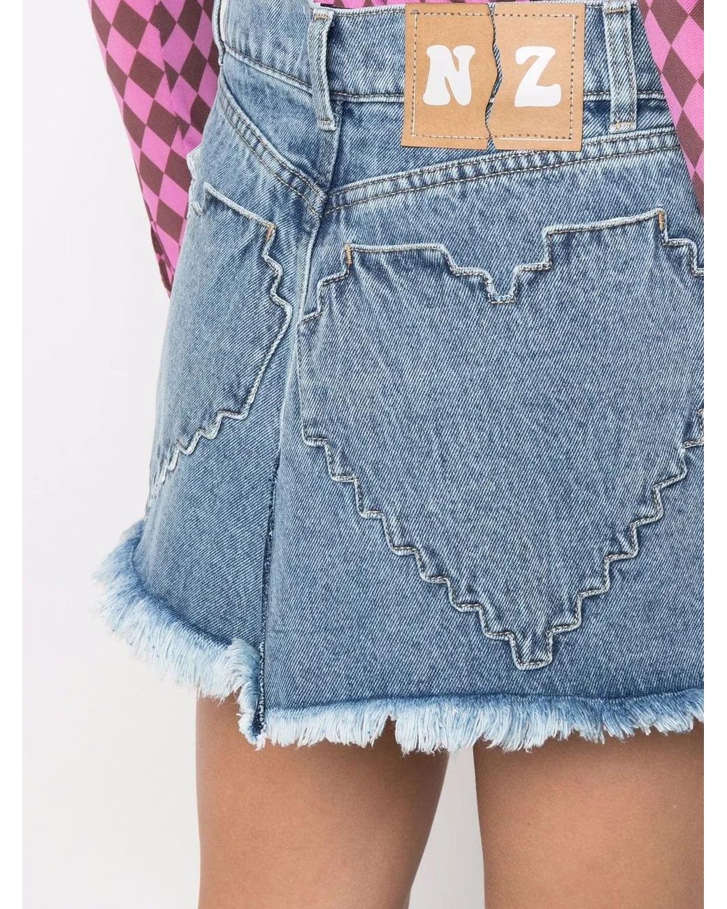 Natasha Zinko Blue Washed Denim Skirt
