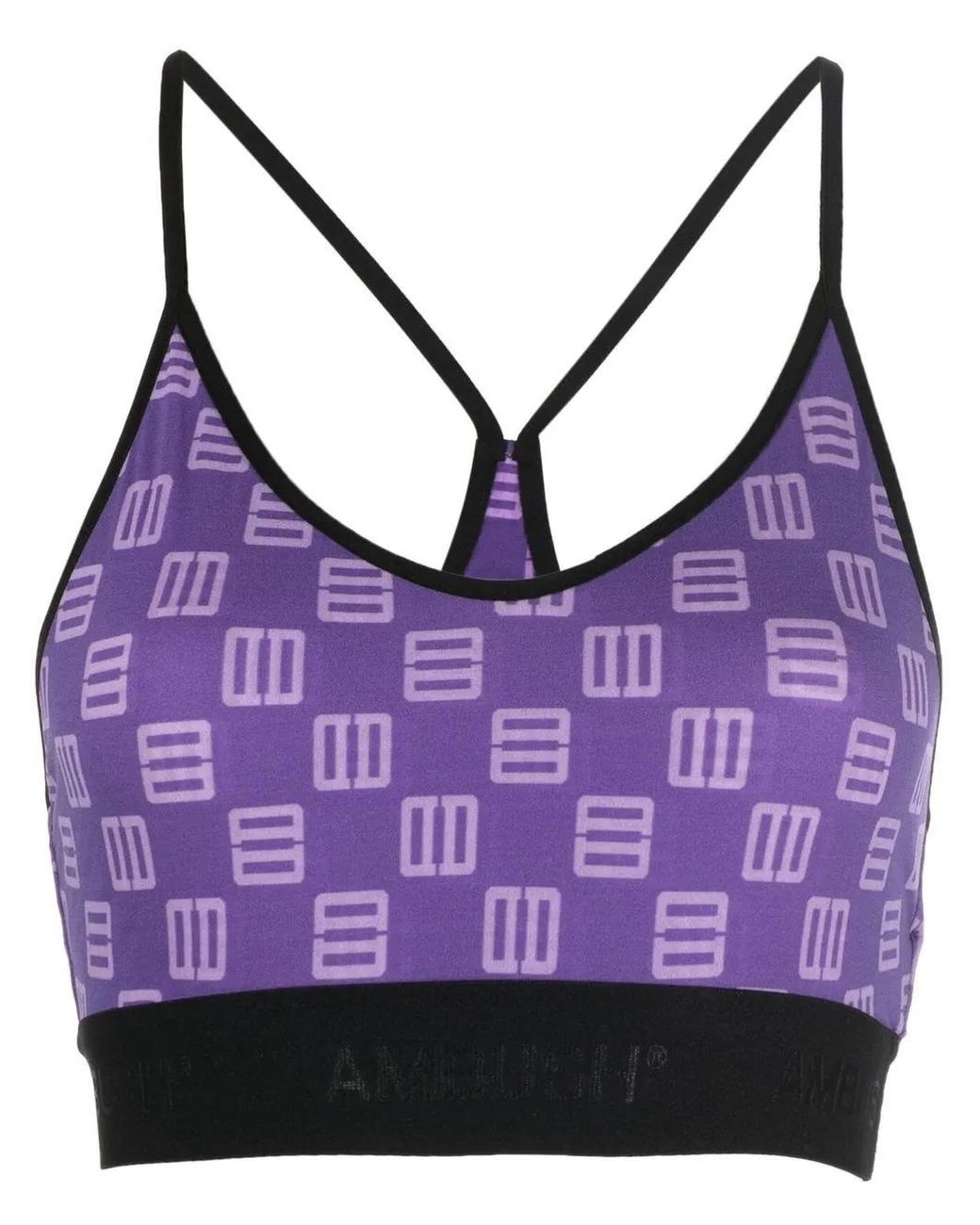 Ambush Purple Monogram-Print Bra Top