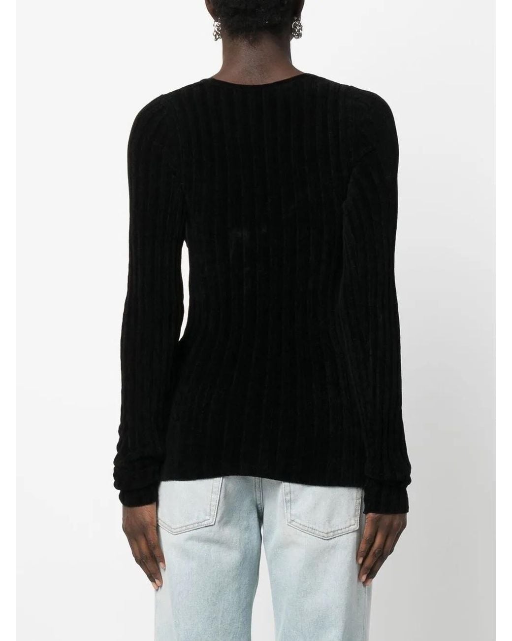 MSGM Geribbelde Top in het Black