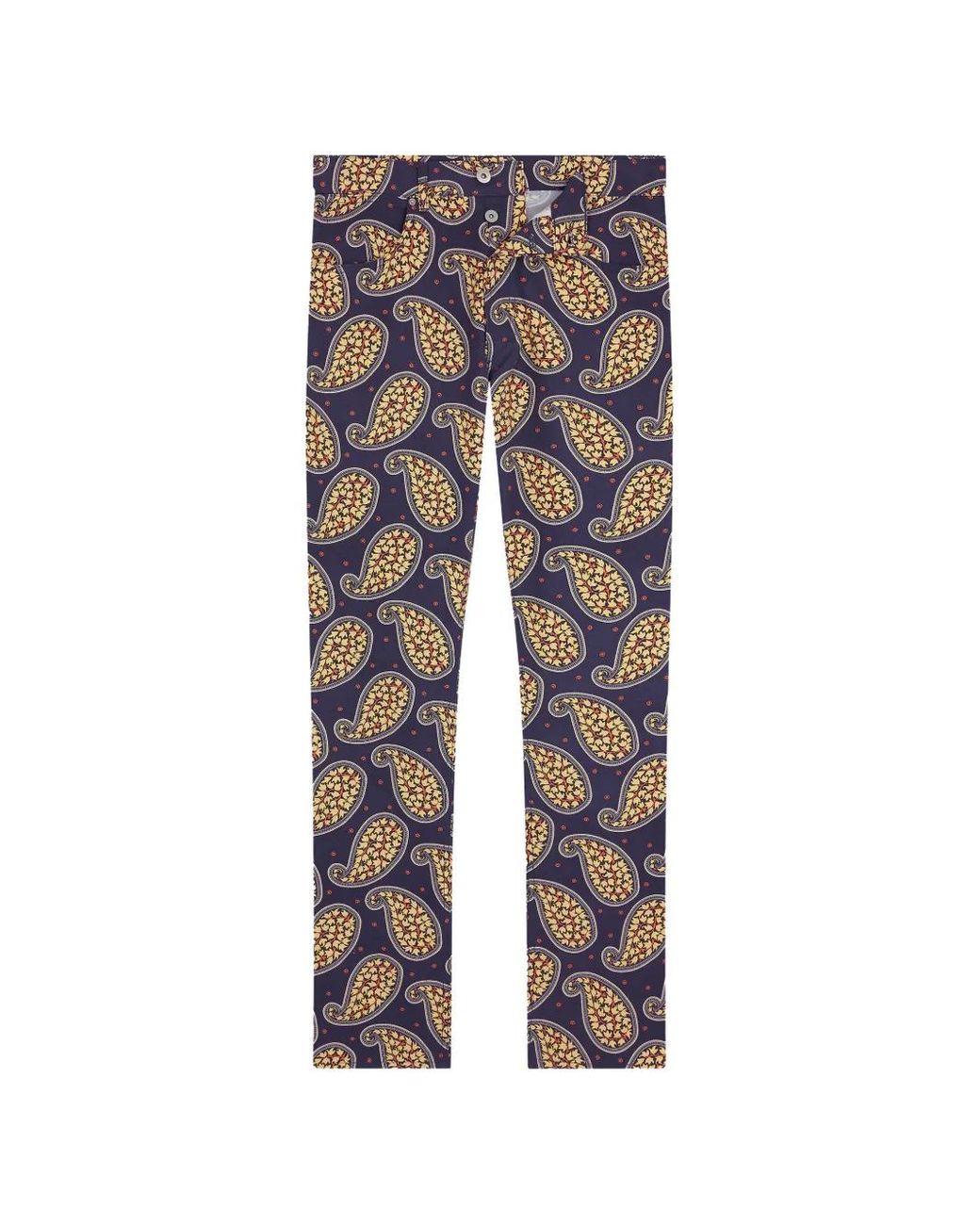 Fursac Blue Paisley-Print Jeans for men