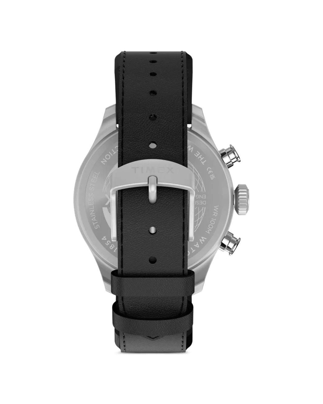 Timex Black Waterbury Ace Fly-Back Chronograph 43Mm Watch for men