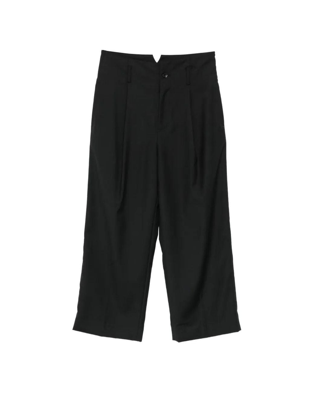 SEWMOD Black Pleated Logo-Detail Trousers for men