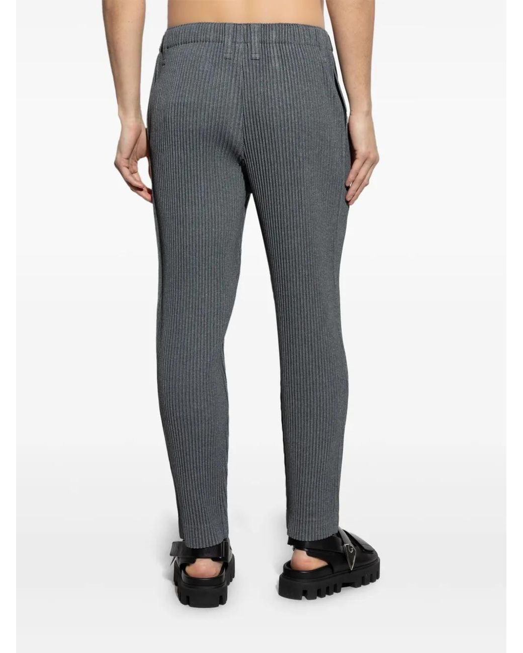 Homme Plissé Issey Miyake Gray Homme Plisse' Issey Miyake Pleated Trousers for men