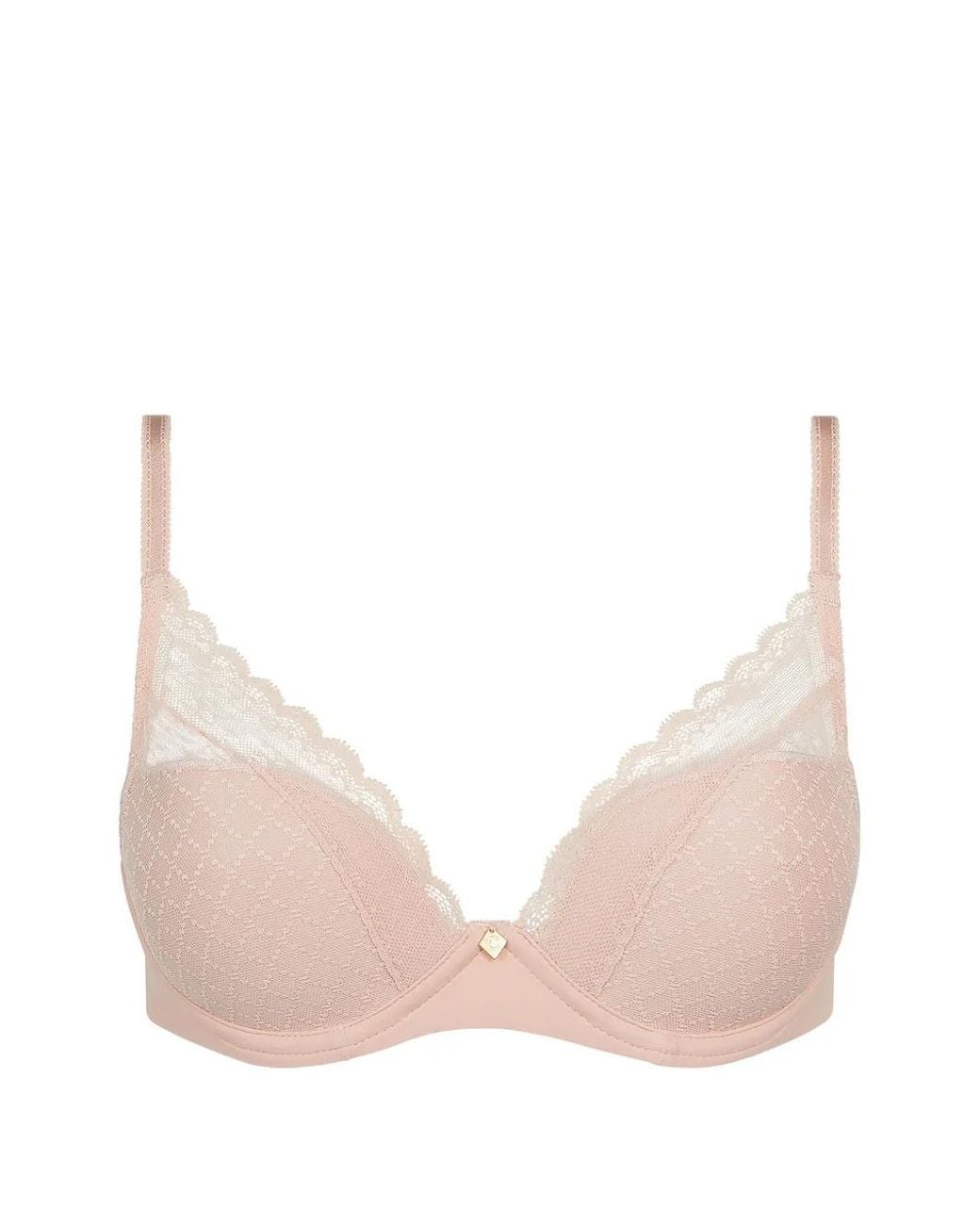 Chantelle Pink Easyfeel Lace-Trim Mesh Bra