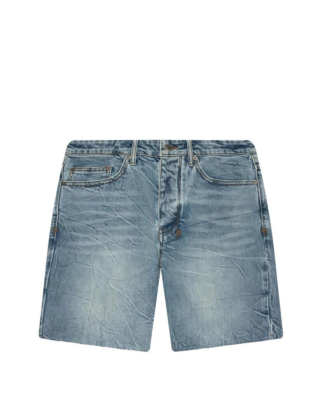 Ksubi Blue Chopper Raw-Cut Shorts for men