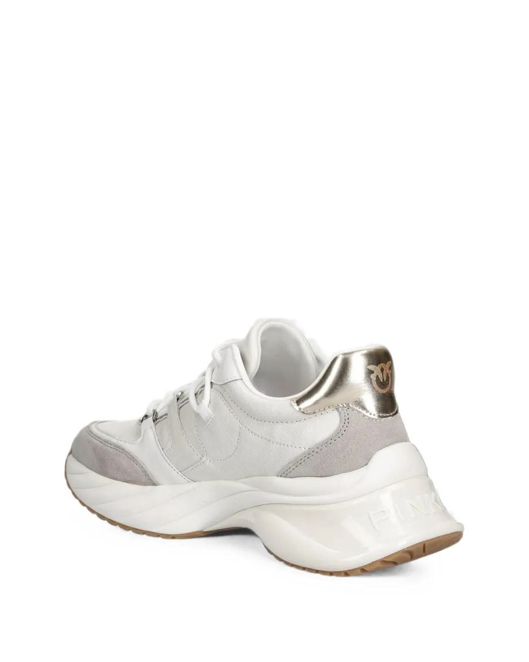 Pinko White Ariel 36 Lace-Up Sneakers