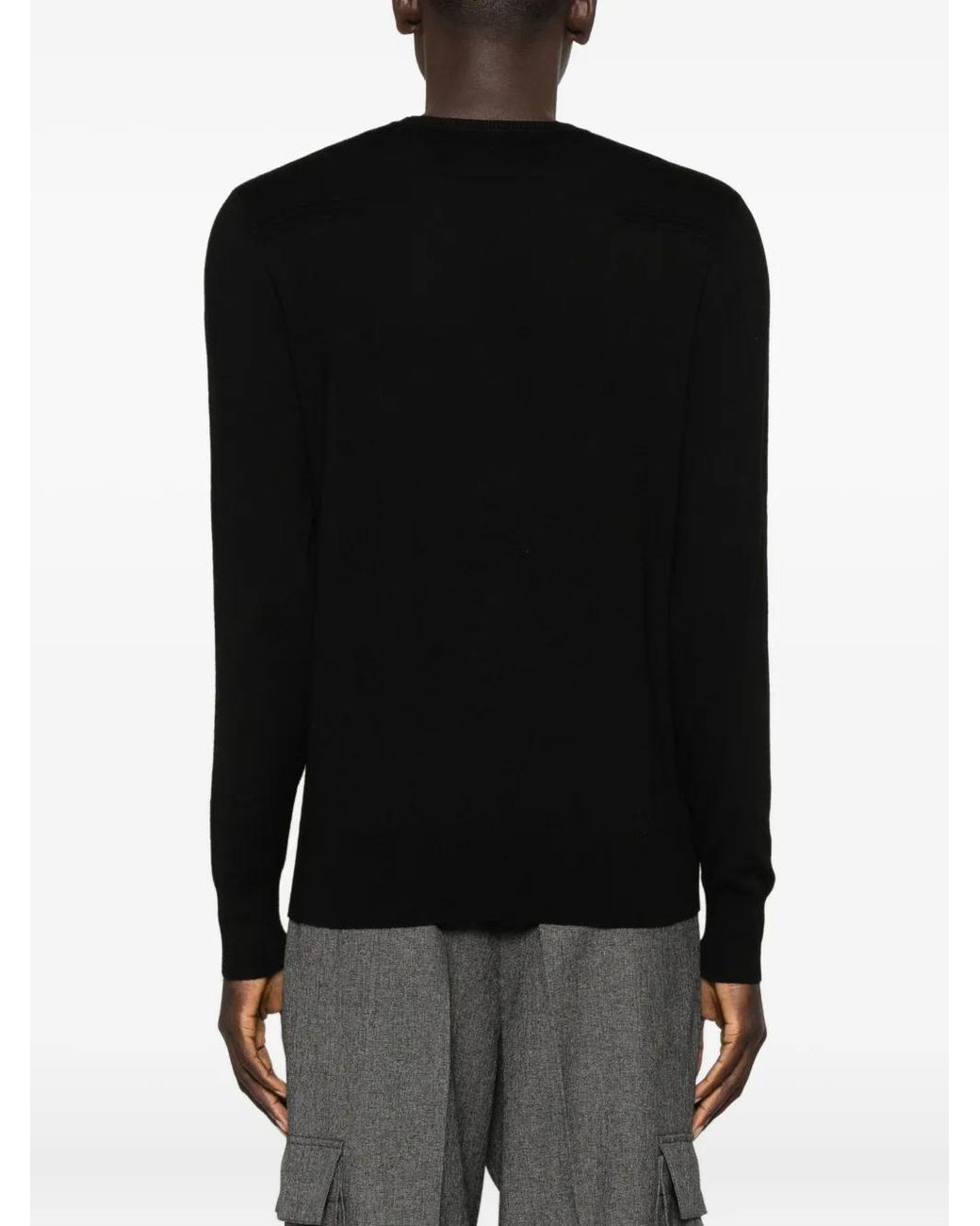 Patrizia Pepe Black Crew-Neck Sweater for men