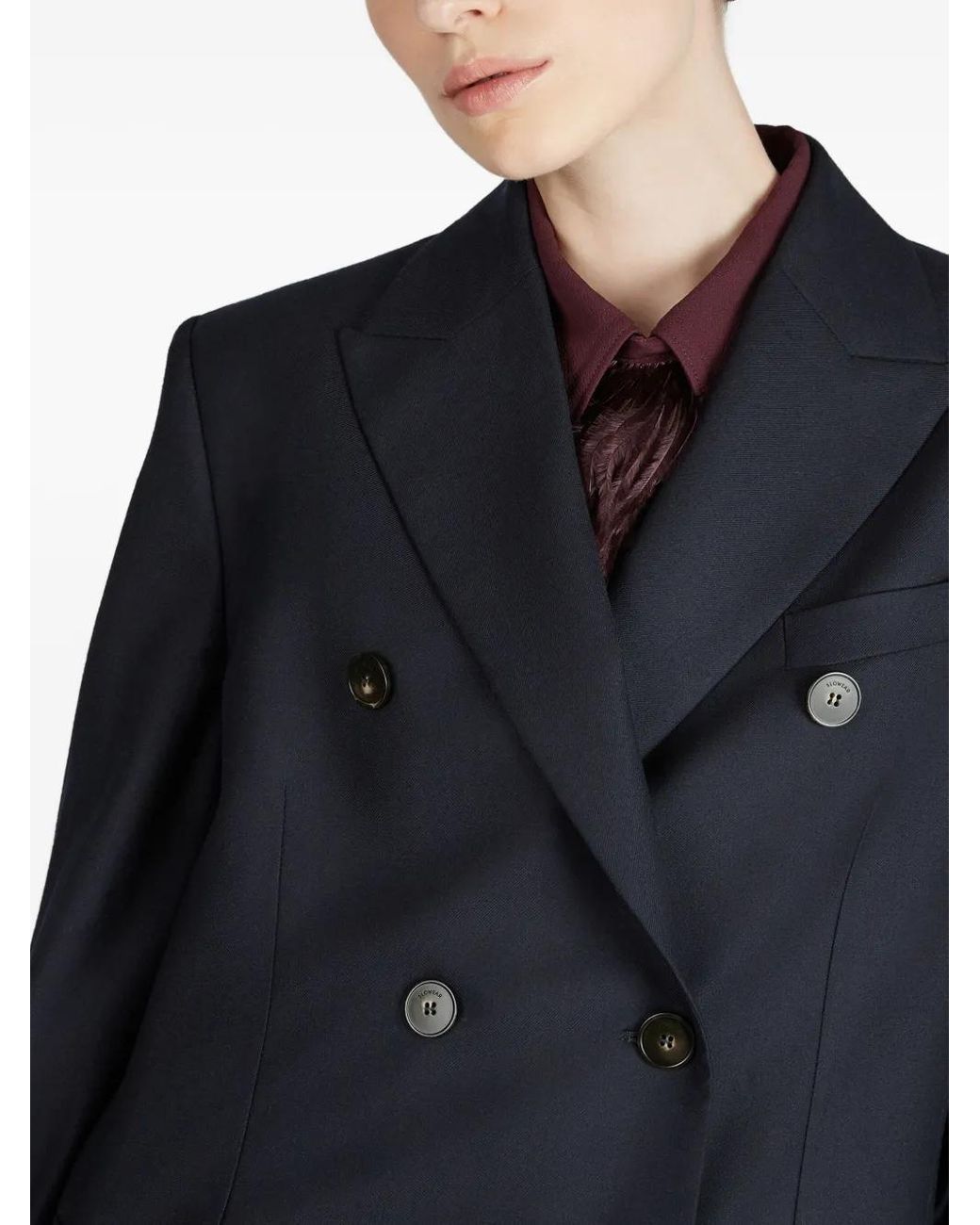 Montedoro Blue Double-Breasted Wool Blazer