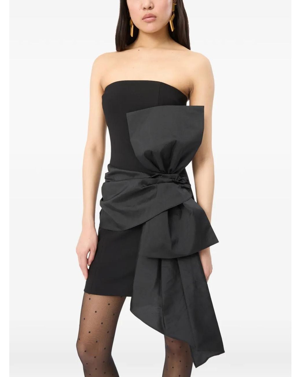 ROTATE BIRGER CHRISTENSEN Black Bustier Bow Dress