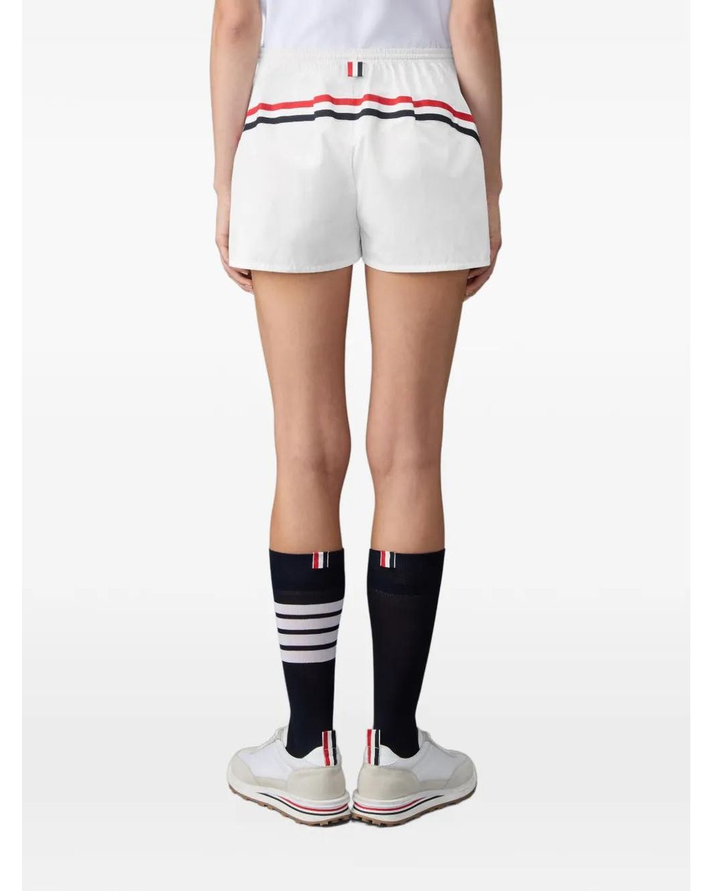 Thom Browne White Tech Track Mini Shorts