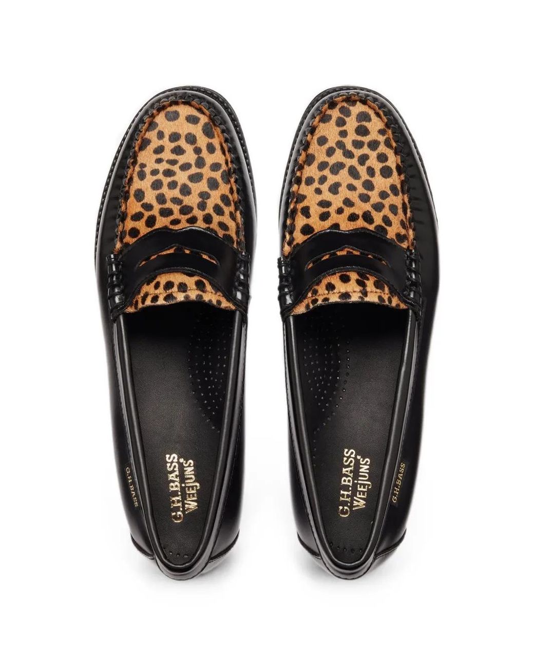 G.H.BASS White Easy Weejuns Leopard-Print Loafers