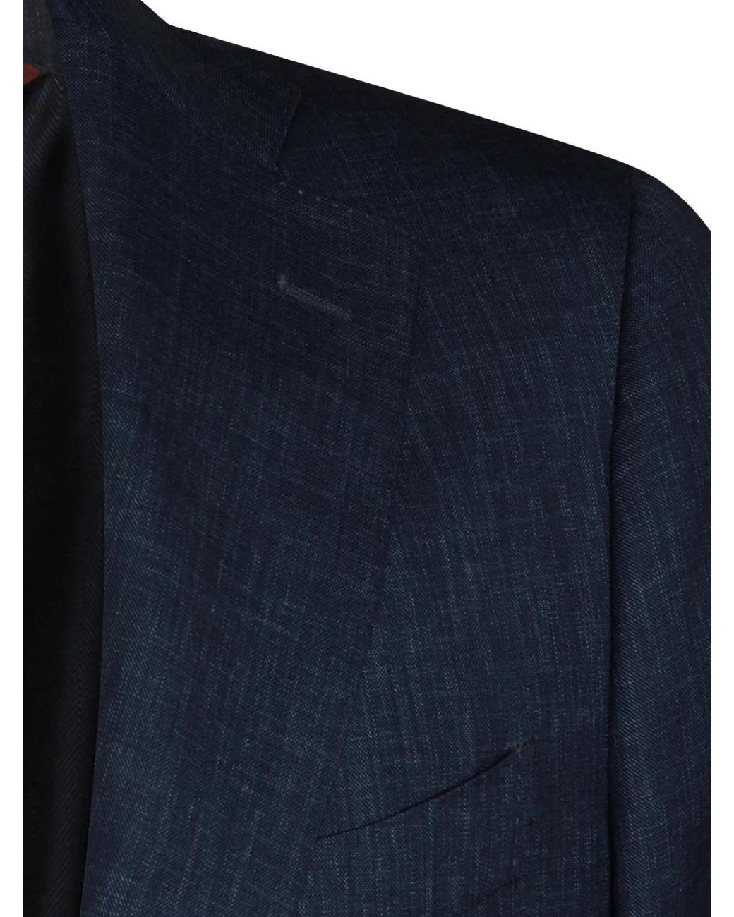 Canali Blue Single-Breasted Wool Suit for men