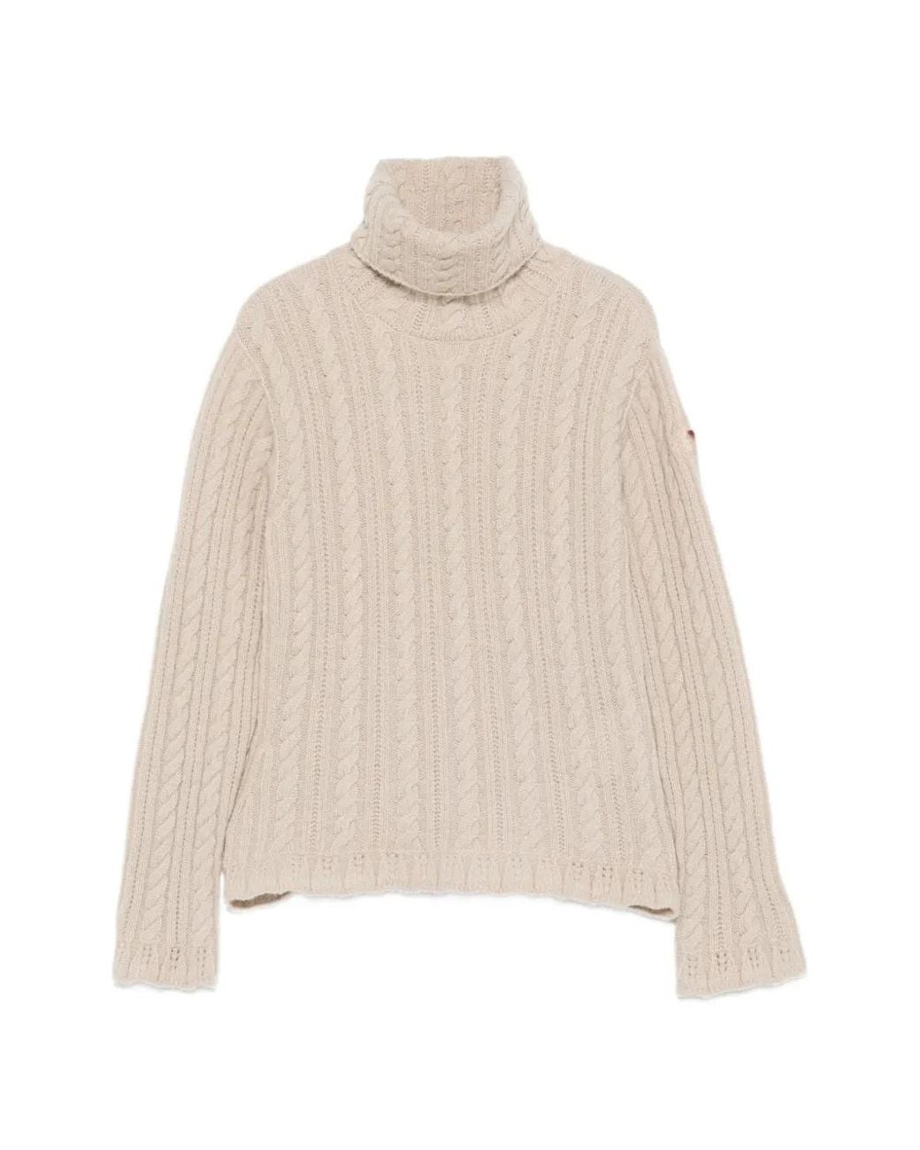 Moncler Natural Cable-Knit Roll-Neck Sweater