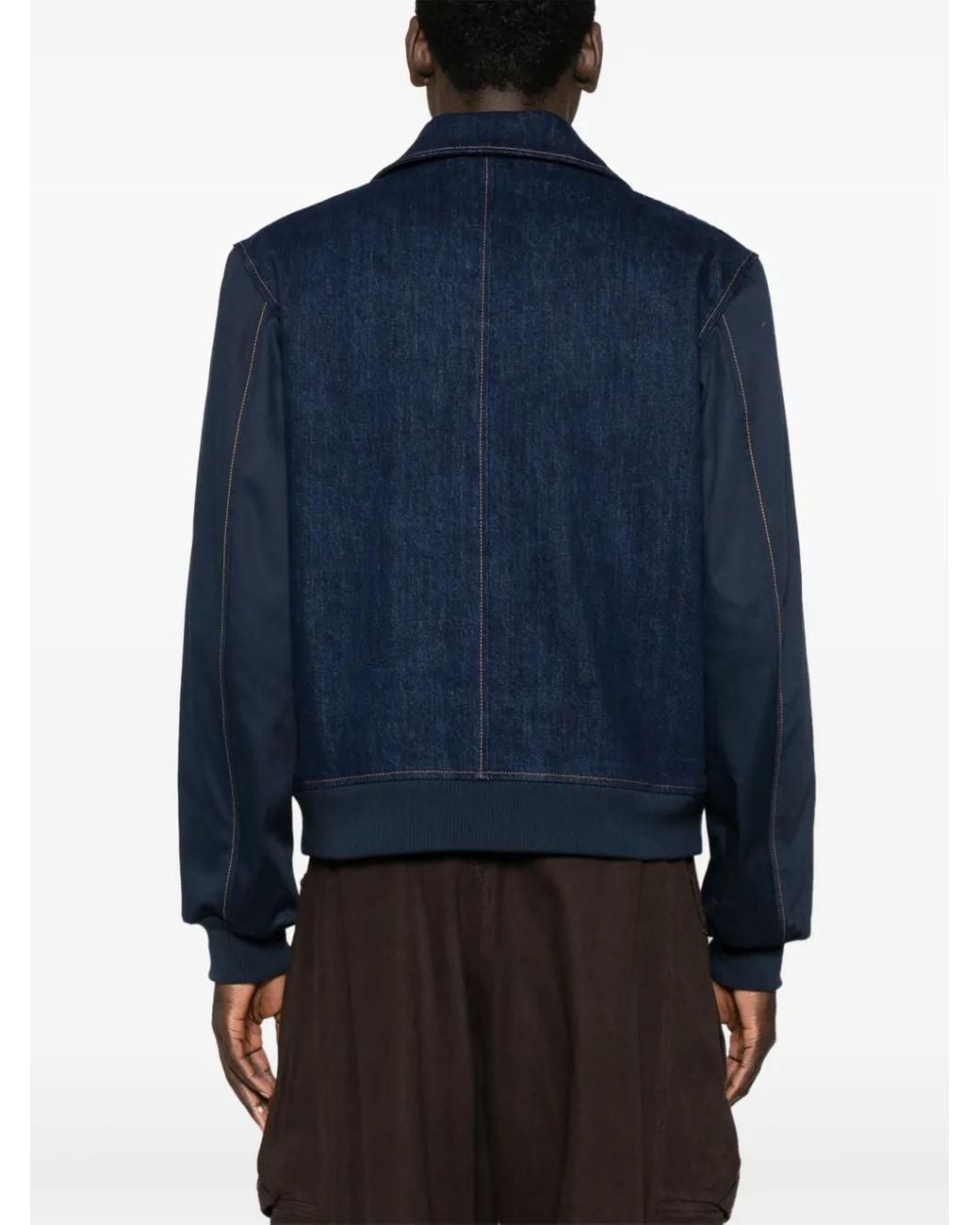Wales Bonner Blue Echo Varsity Jacket for men