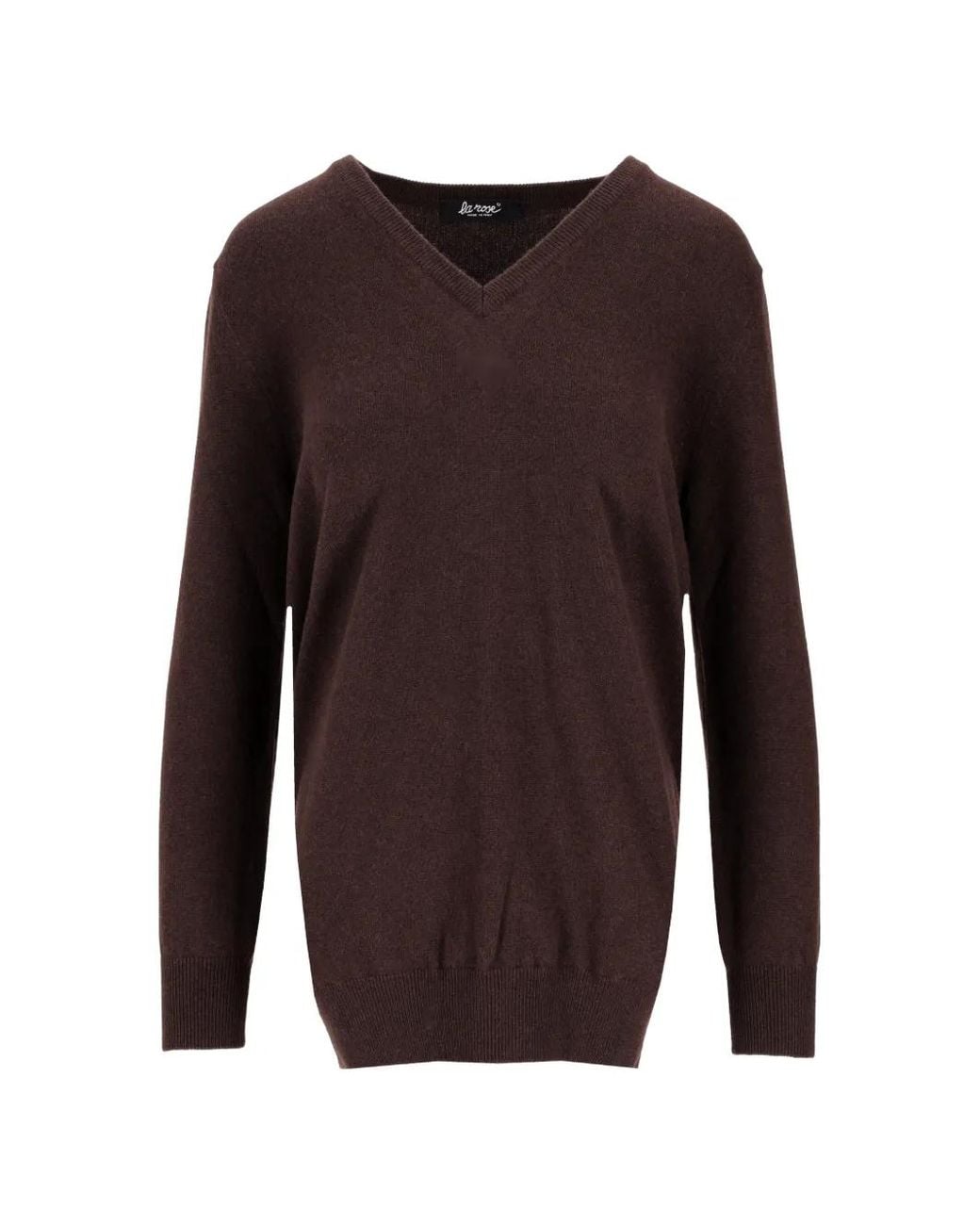 LA ROSE Purple V-Neck Cashmere Sweater