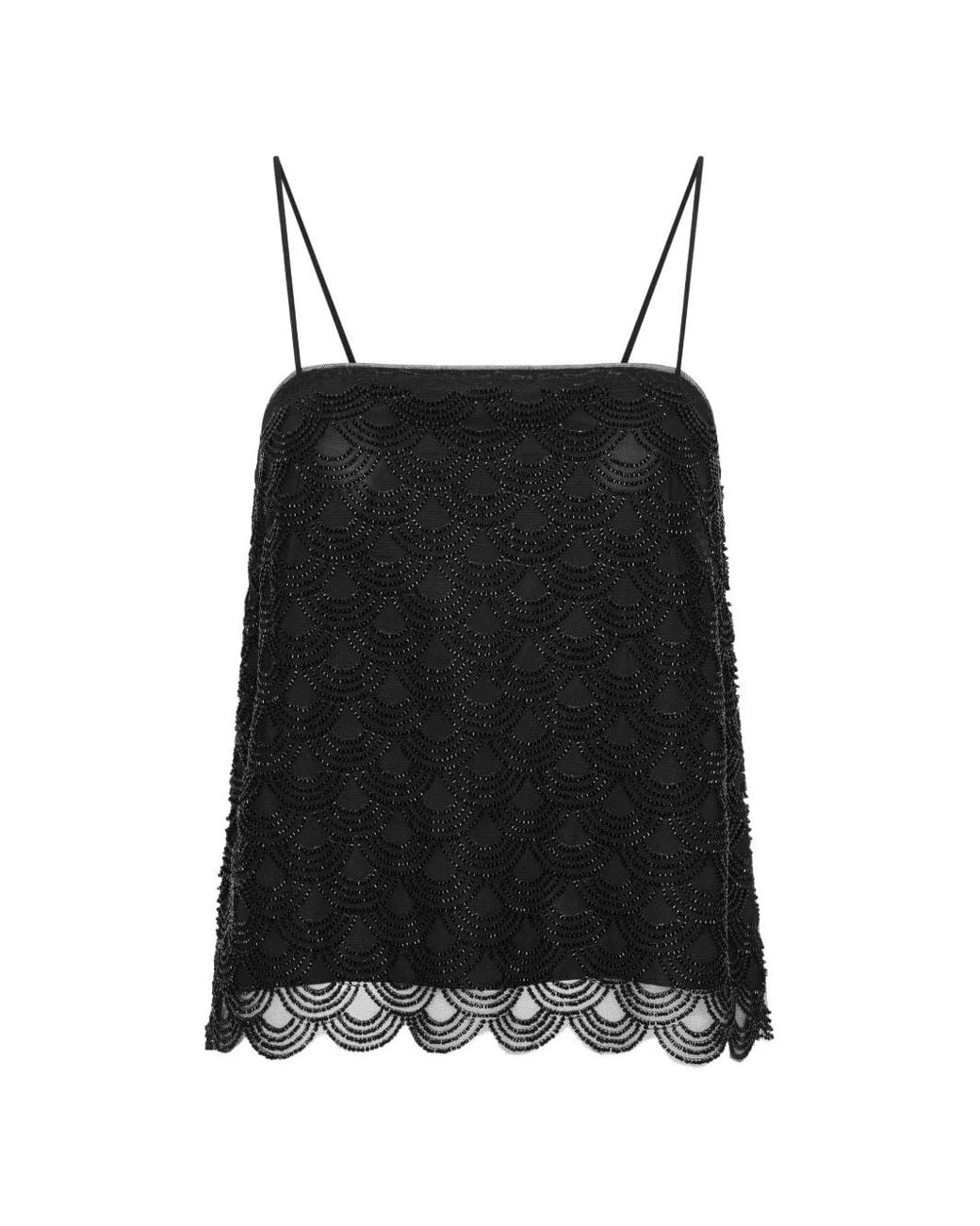 ROTATE BIRGER CHRISTENSEN Black Blouse Brodée De Sequins
