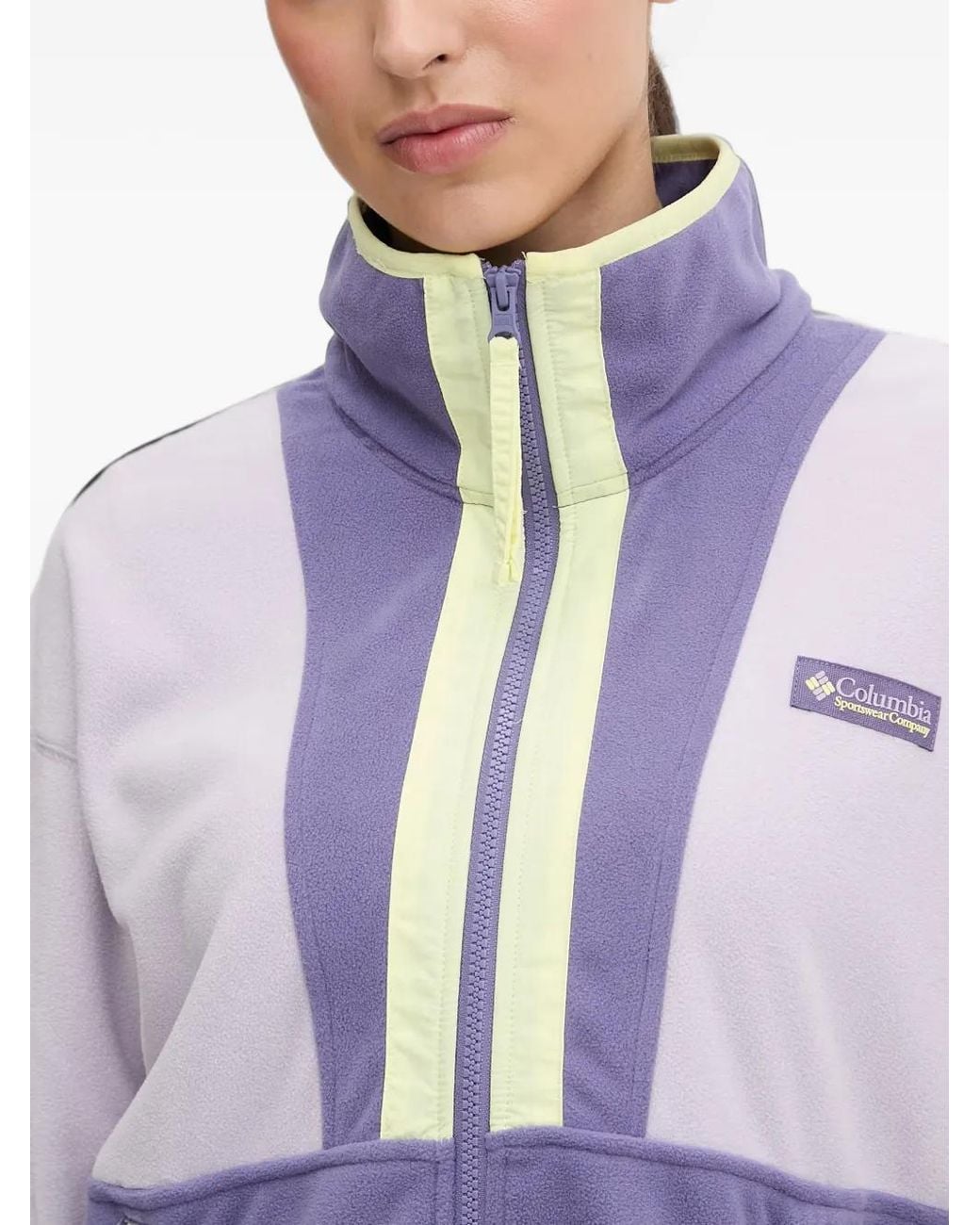 Columbia Purple Colour-Block Zip-Up Sweatshirt