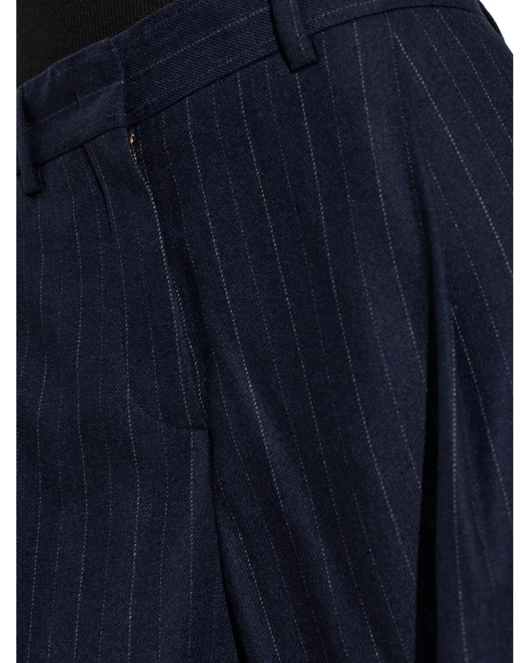 Paul Smith Blue Pinstriped Pleated Trousers