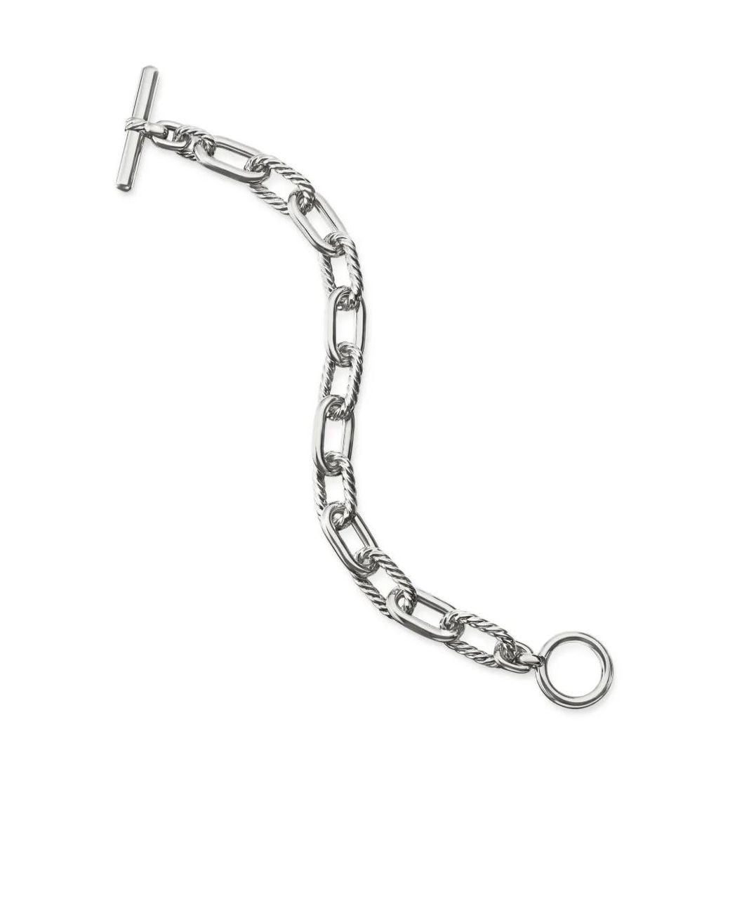 David Yurman White Sterling Dy Madison Toggle Chain Bracelet (11Mm)
