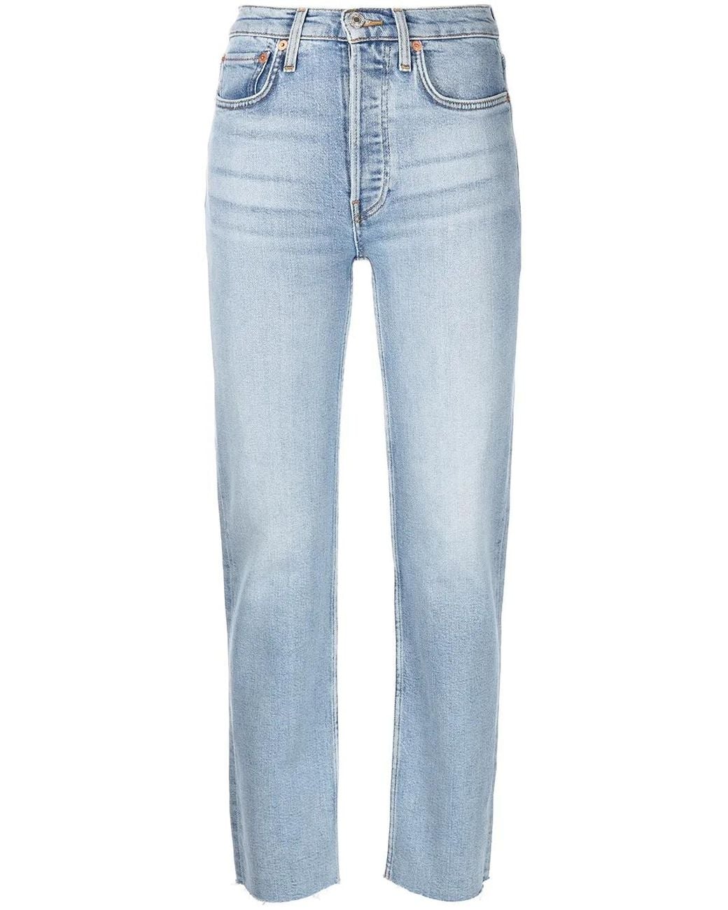 Re/done Straight Jeans in het Blue