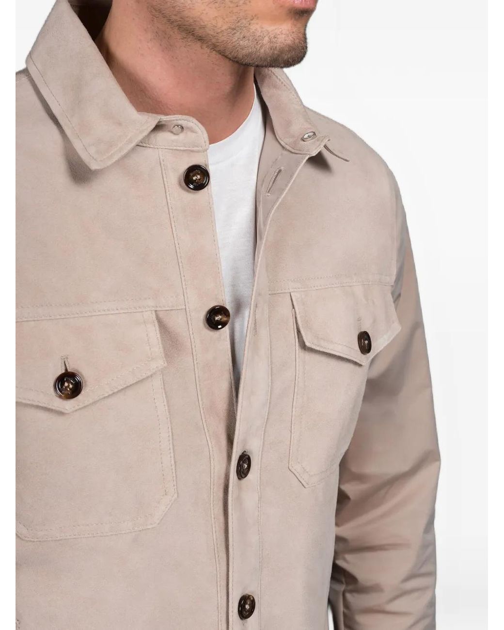 Moorer Natural Furini Shirt Jacket for men