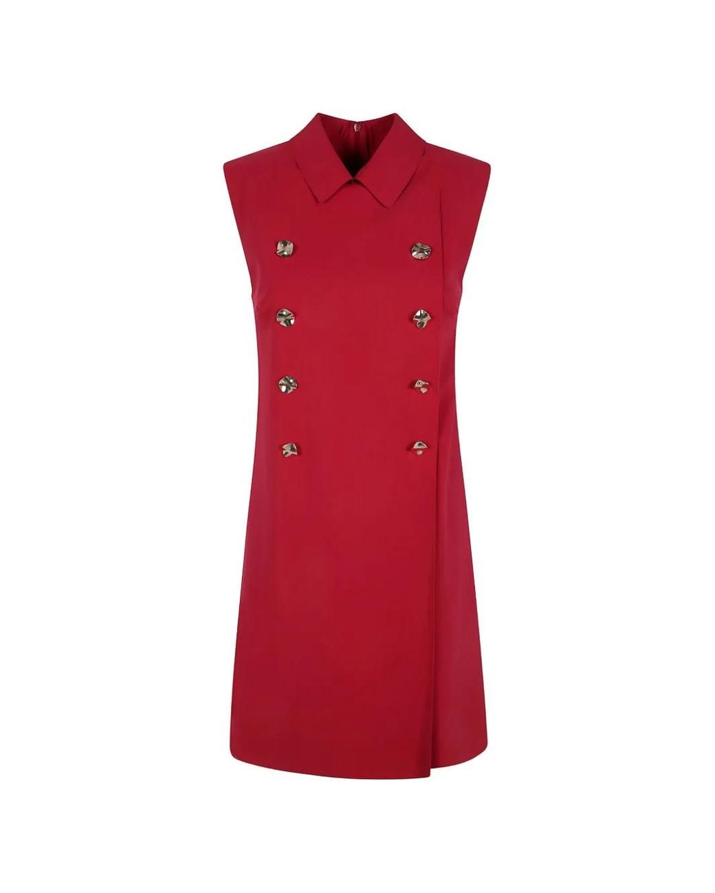 La Petite Robe Di Chiara Boni Red Double-Breasted Sleeveless Mini Dress