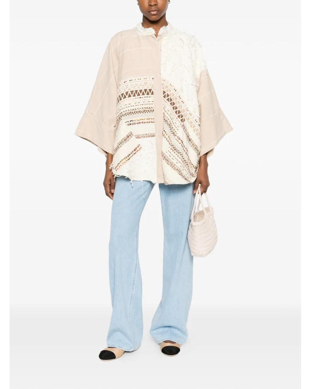 Bye White Geometric-Pattern Jacket