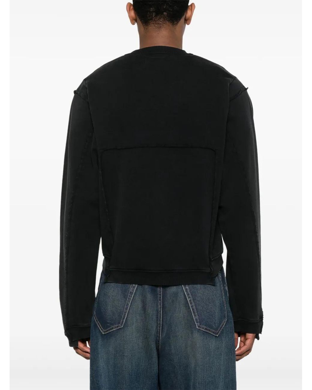 Martine Rose Shrunken Zip-Up Sweatshirt in Black | Lyst