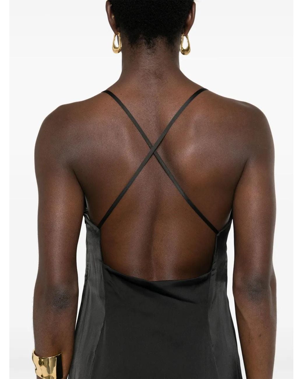 IVY & OAK Black Textured V-Neck Maxi Dress