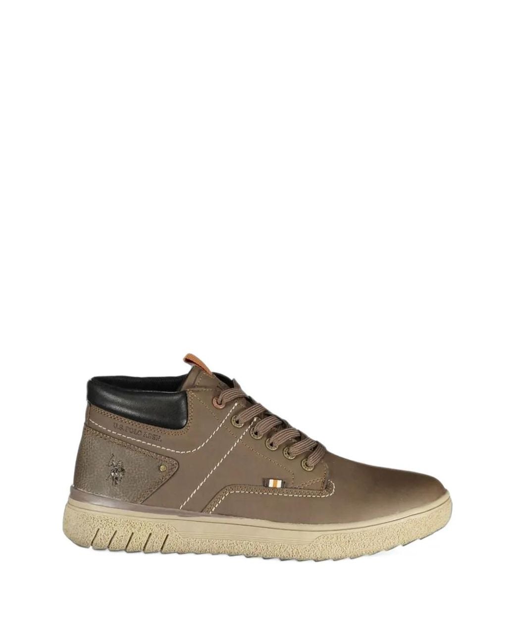 U.S. POLO ASSN. Brown Logo-Embossed Lace-Up Sneakers for men