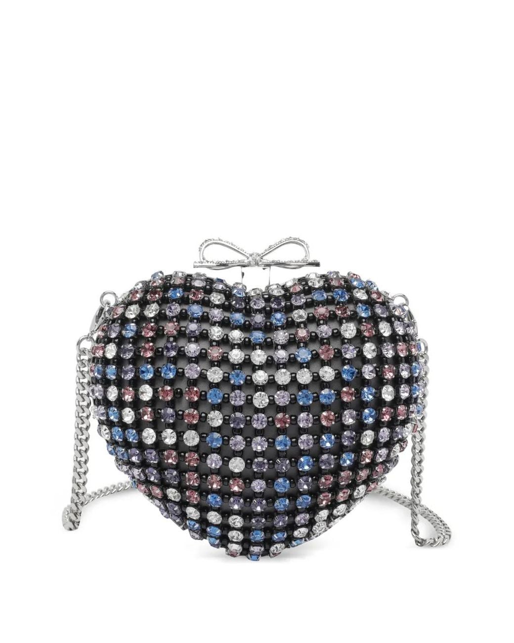 Self-Portrait White Heart-Shaped Clutch
