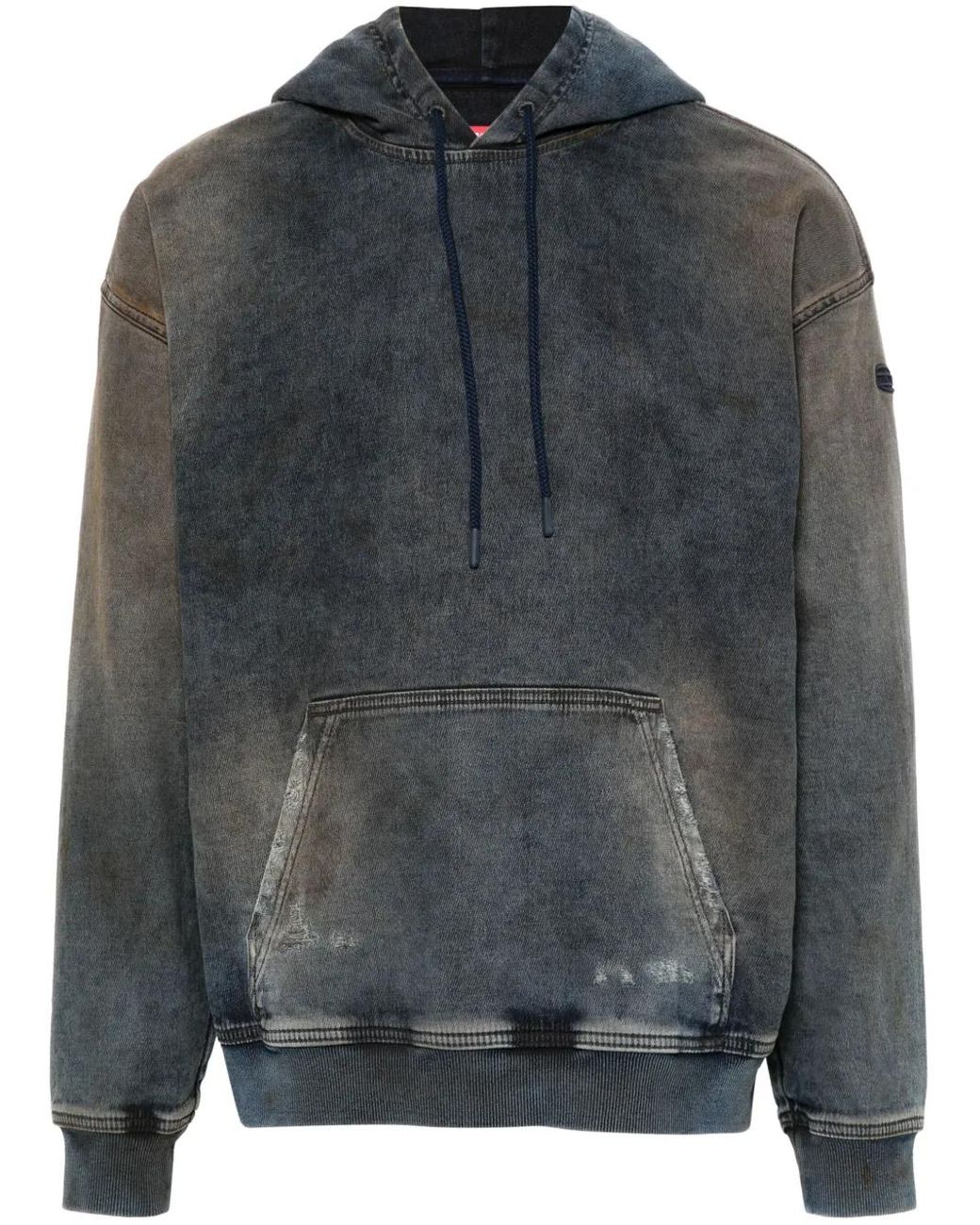 【DIESEL】D-Um-Rib Track Women's Sweatshirt in distressed Track Denim | Blue | Diesel