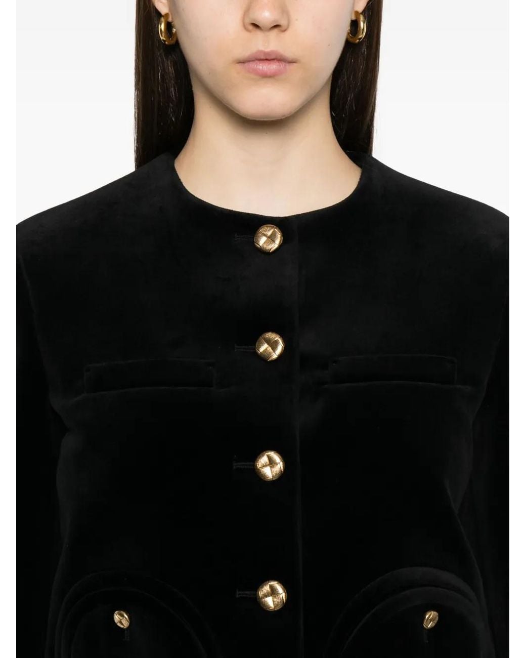 Blazé Milano Black Button-Fastening Cotton-Blend Jacket