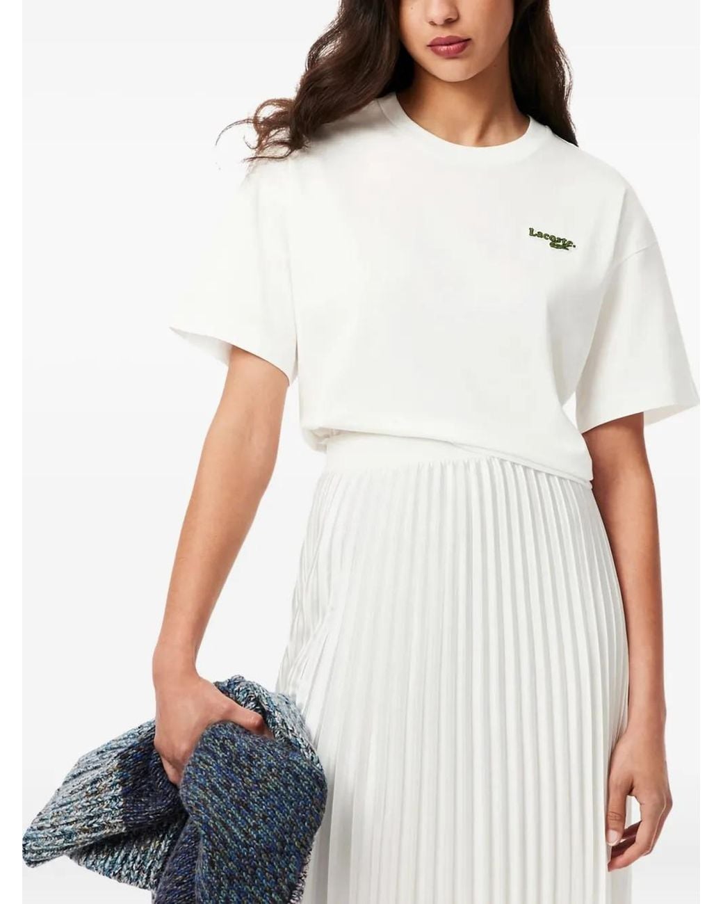 Lacoste White Logo-Patch T-Shirt
