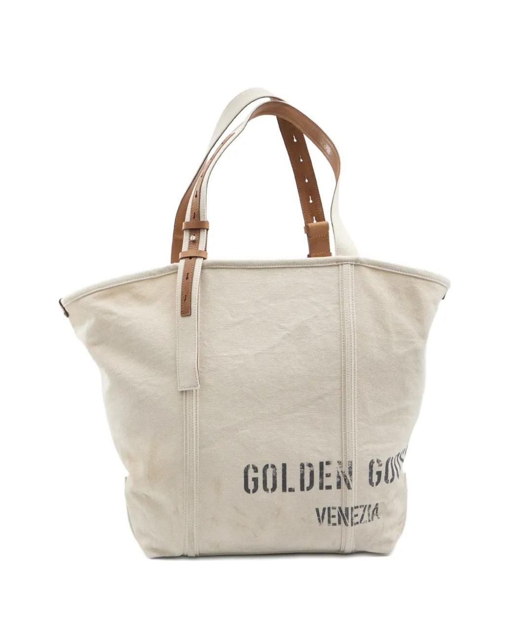 Golden Goose Deluxe Brand White 24.7 Canvas Tote Bag