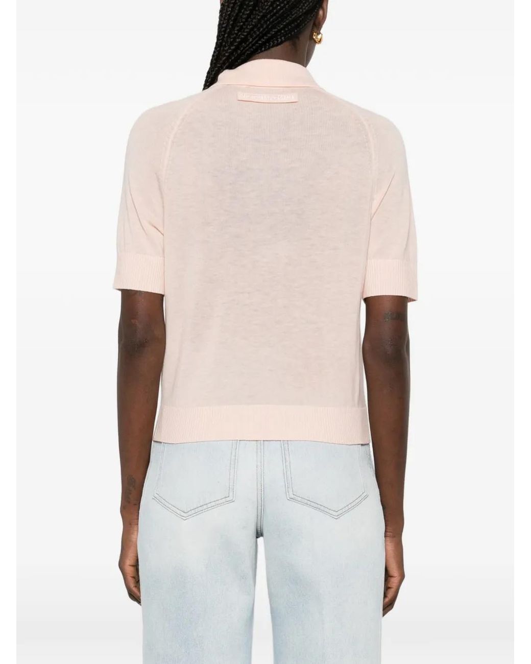 Victoria Beckham Pink Buttoned Polo Top