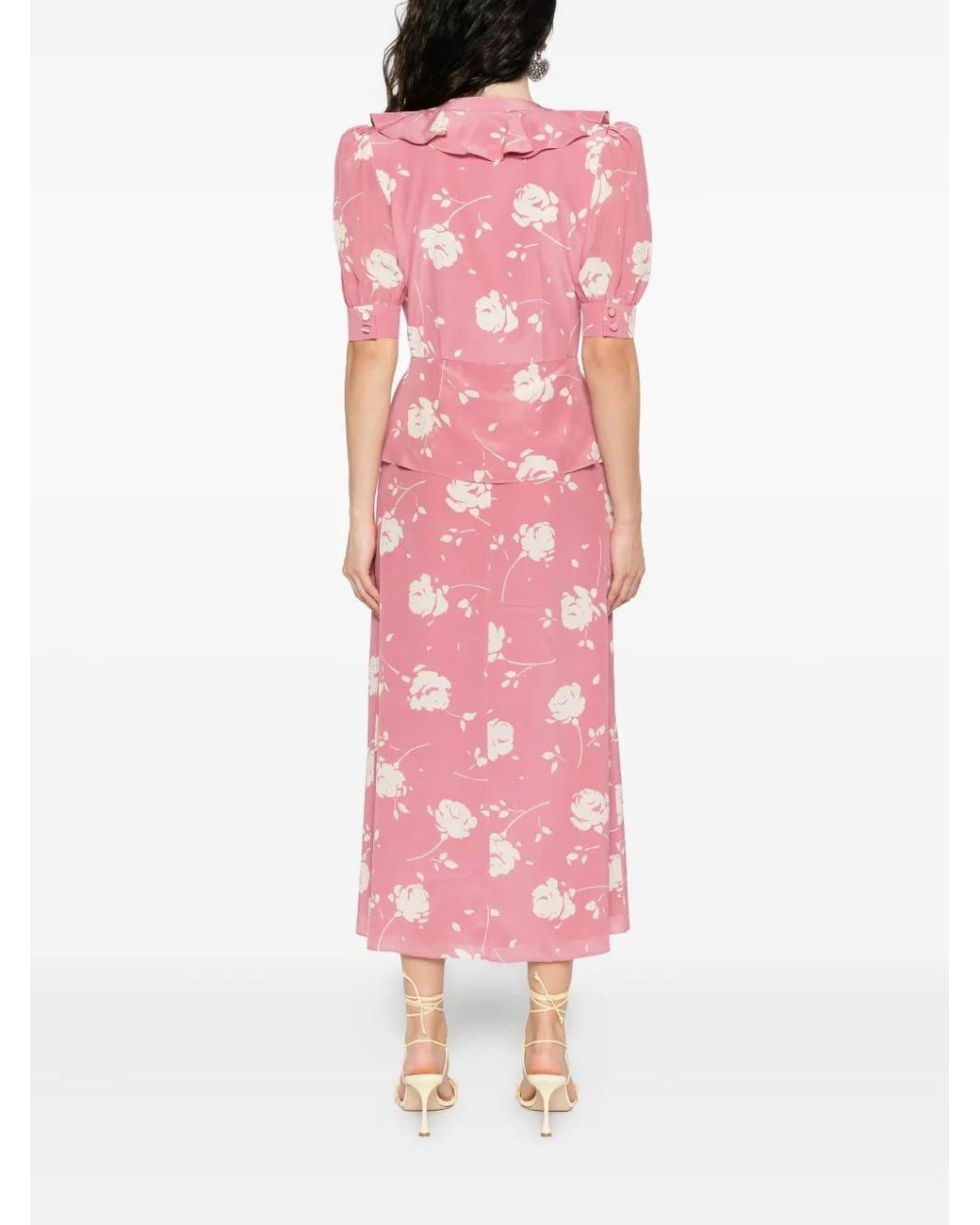 Alessandra Rich Pink Silk Dress