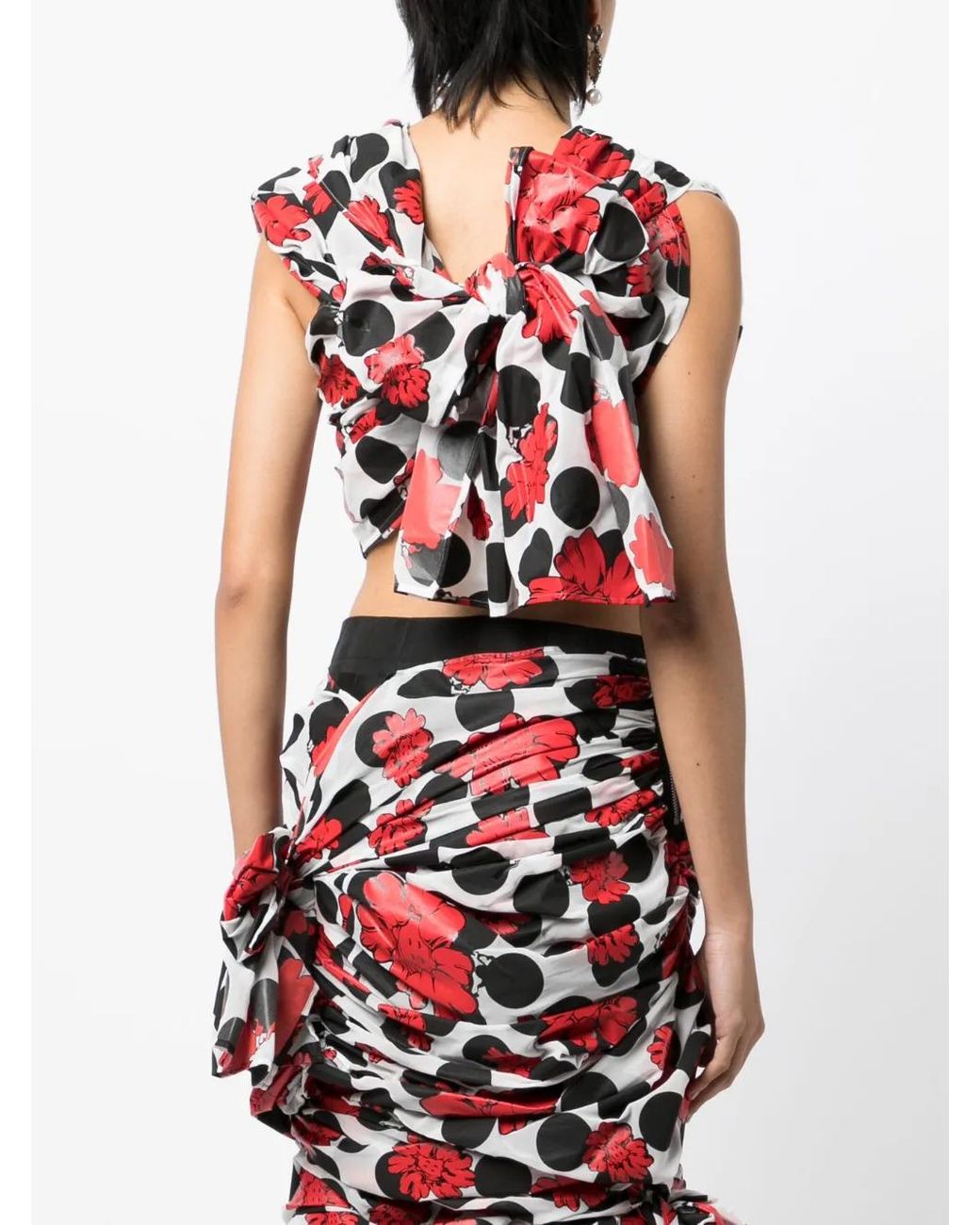 Comme des Garçons X Shun Sudo Bow-Detail Gathered Twisted Blouse