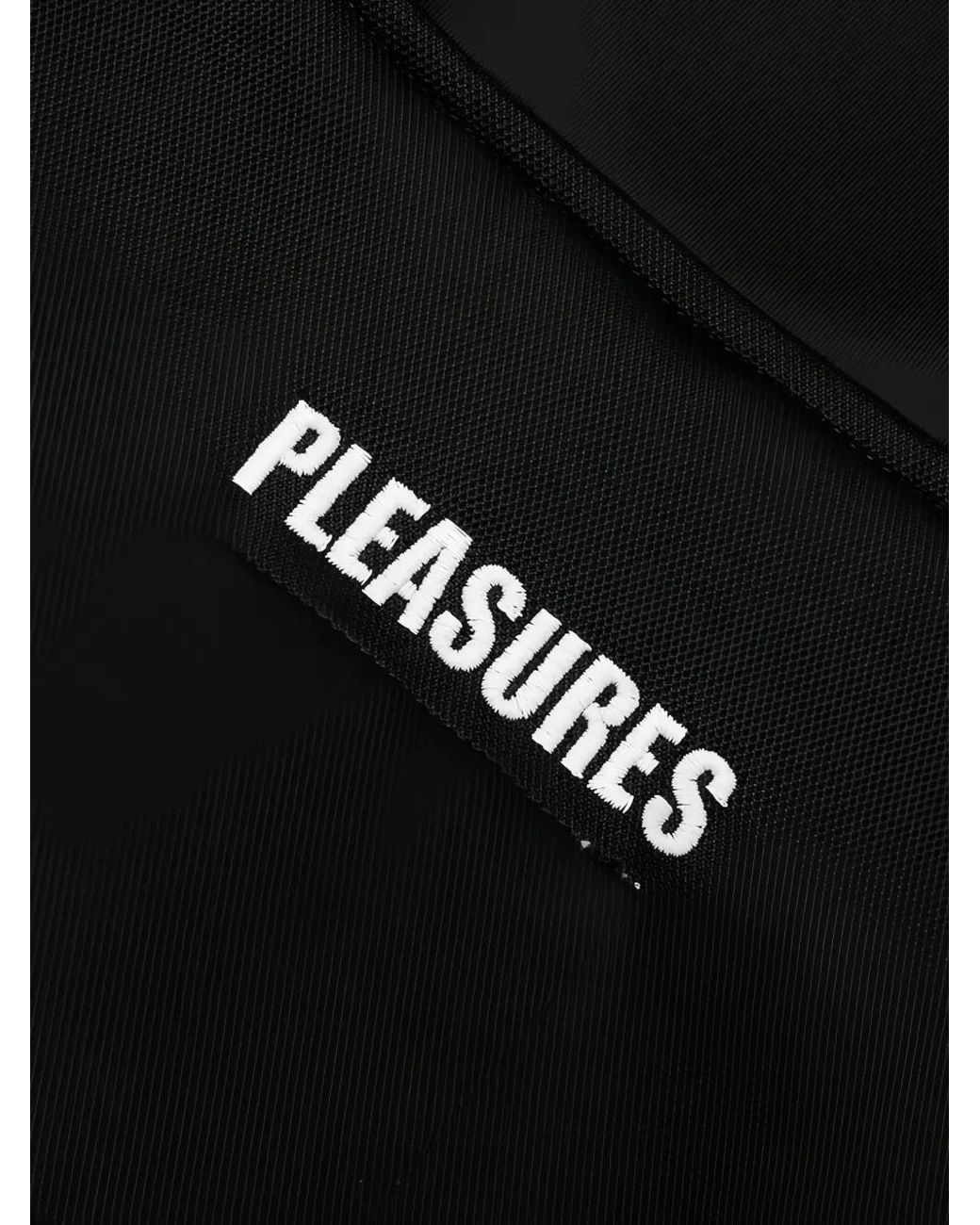 Pleasures Black Logo-Patch Track Jacket for men