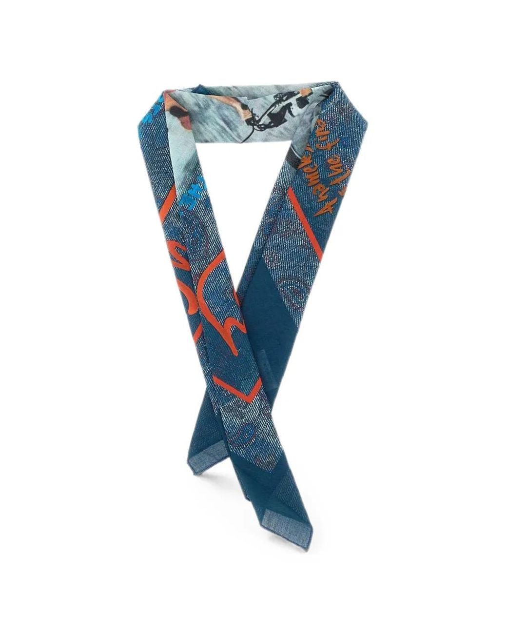 Bob Blue Lego Graphic-Print Scarf for men