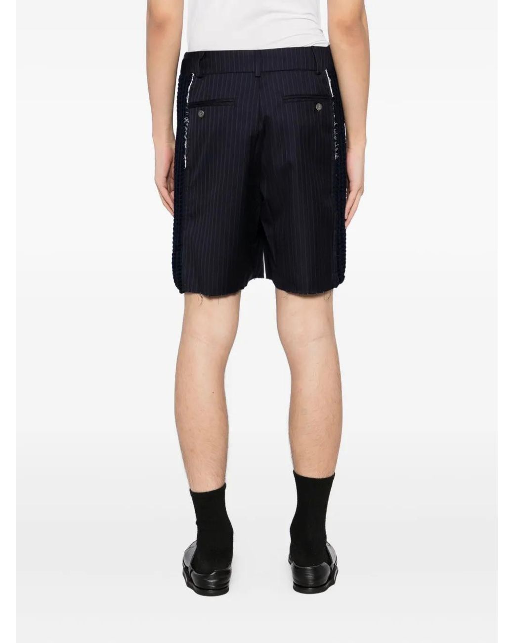 SONIA CARRASCO Black Striped Shorts for men