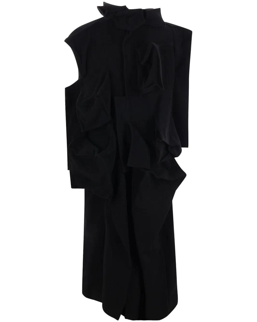 Yohji Yamamoto Black Draped Coat